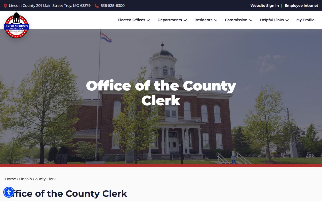 Lincoln County Circuit Clerk records office page