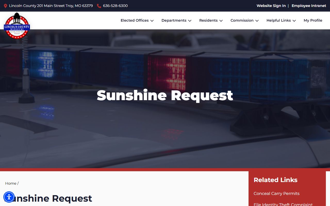 Lincoln County arrest records Sheriff Sunshine Request