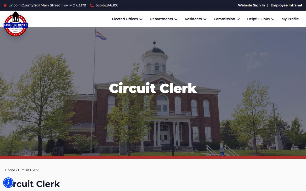 Lincoln County court records Circuit Clerk page