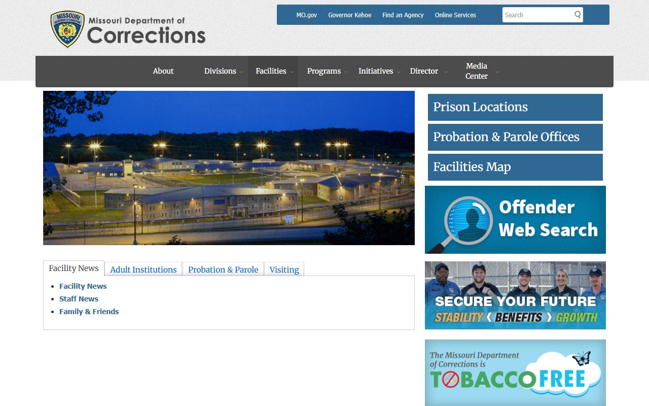 Lincoln County inmate records Missouri DOC facilities