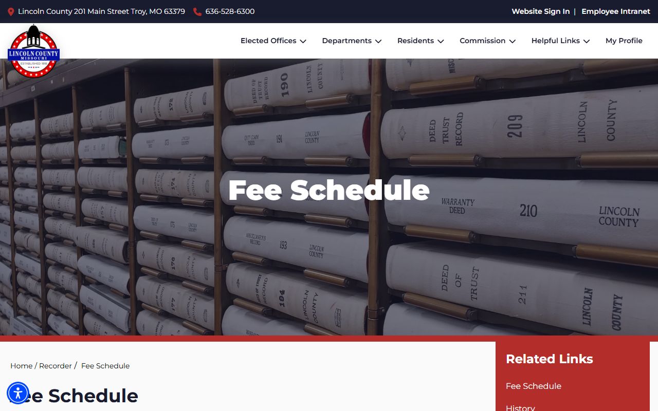 Lincoln County marriage records Recorder fee schedule