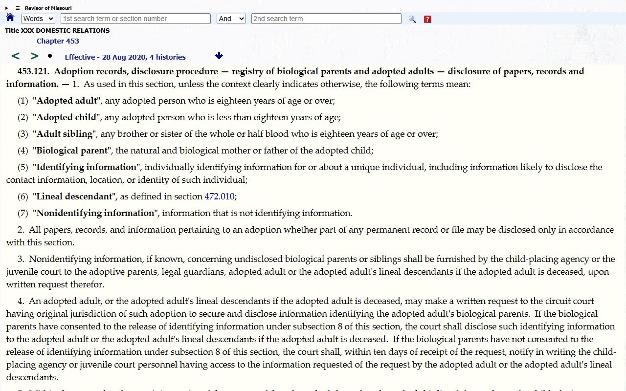 Lincoln County probate records adoption record statute reference